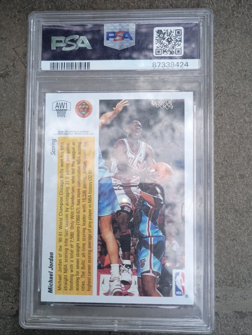 1991 Michael Jordan Upper Deck Award PSA Graded Mint 9 87339424 *Needs Reslab* - Picture 7 of 16